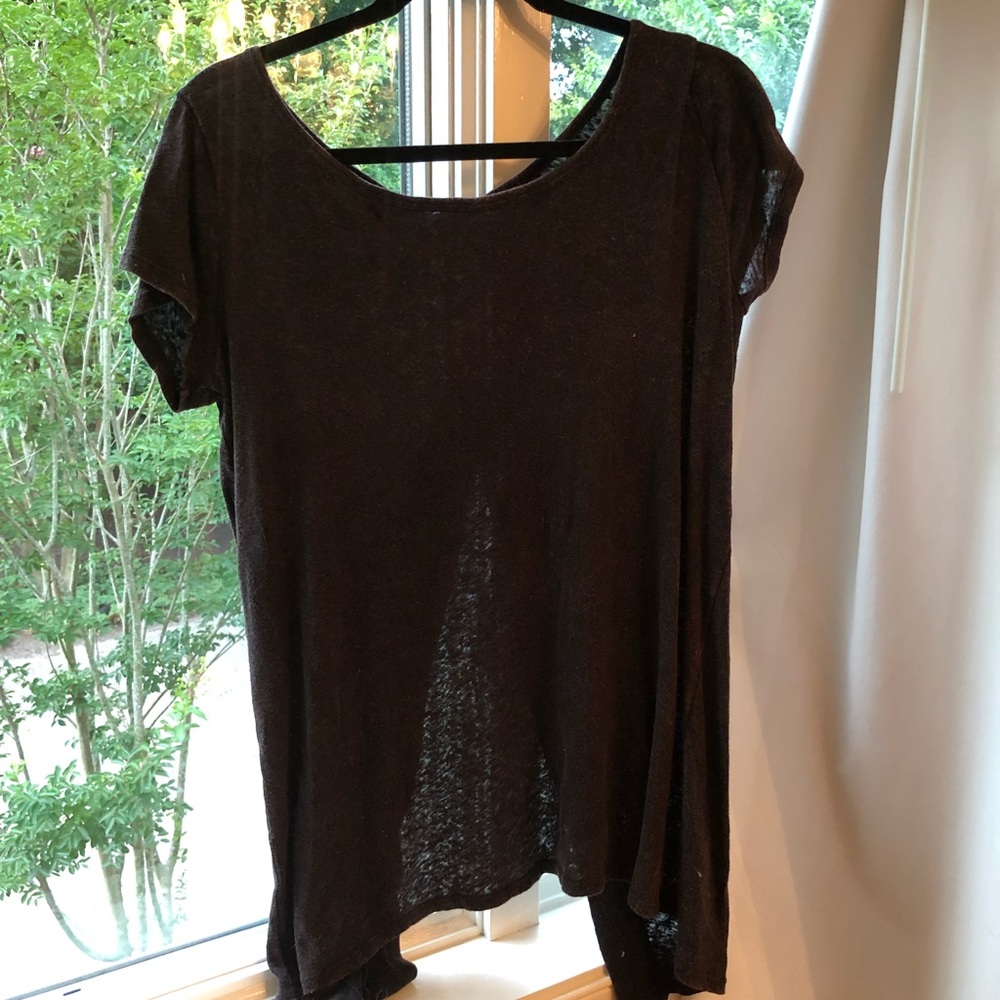 Brown open back Free People T-shirt